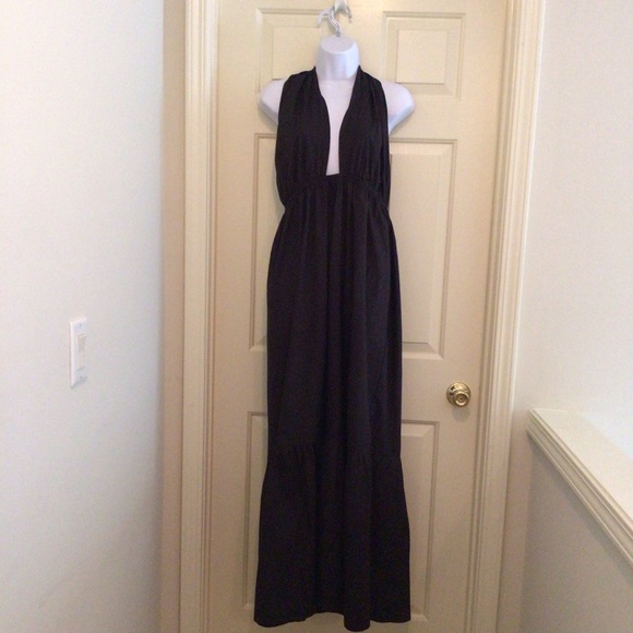 BOOHOO HalterTie Back Cotton Maxi Dress Size 12 - Picture 6 of 8